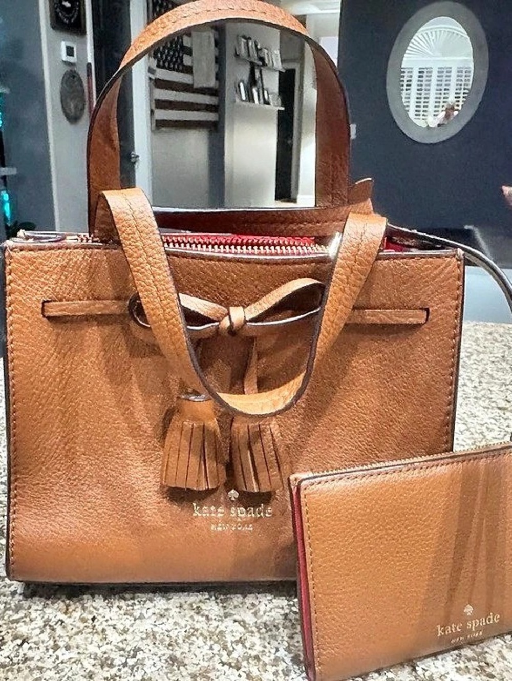 Kate Spade Brown Leather-Look Shoulder Bag Set